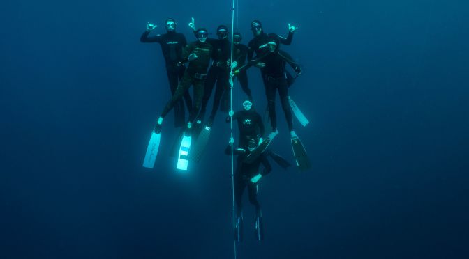 photo de groupe stage d'apnée à Nice